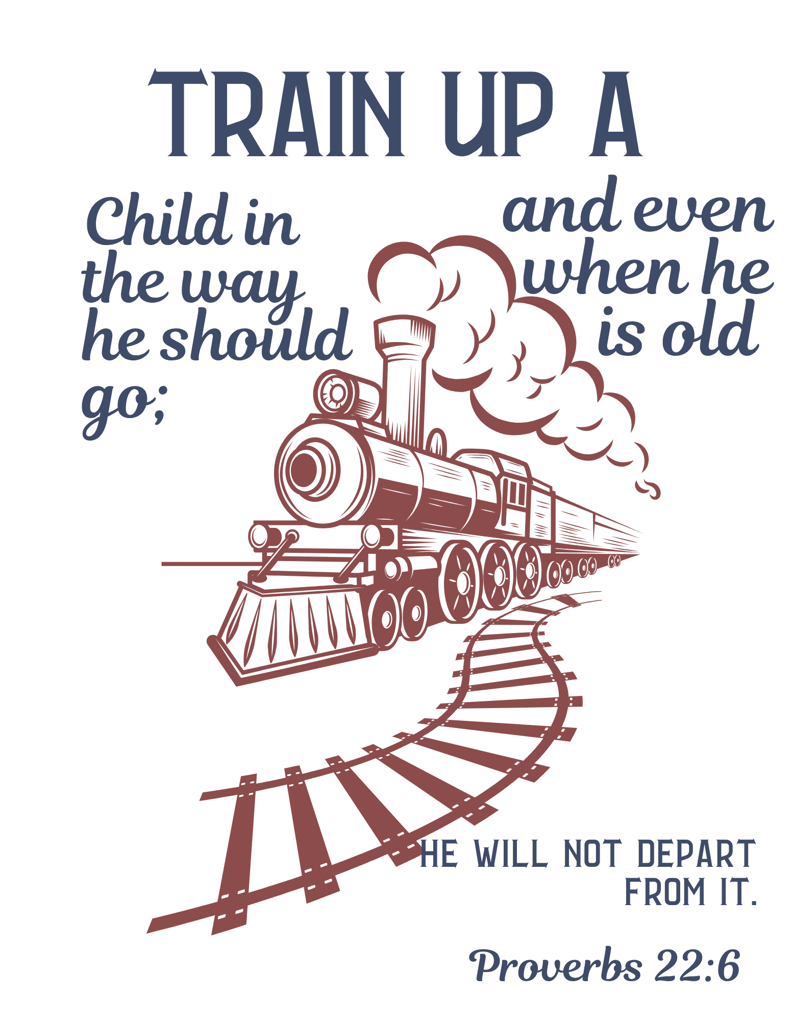 Red and Blue Vintage Train Illustration T-Shirt Design 2 Little Learners Staff - Meet the Teacher