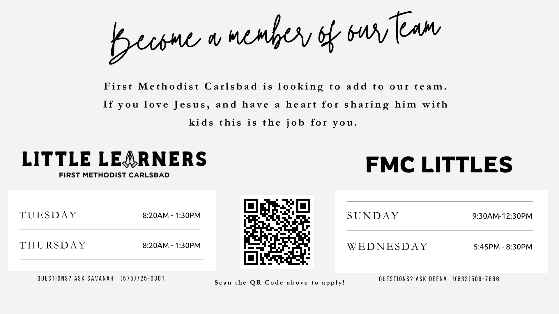 Little Learners Staff - Meet the Teacher